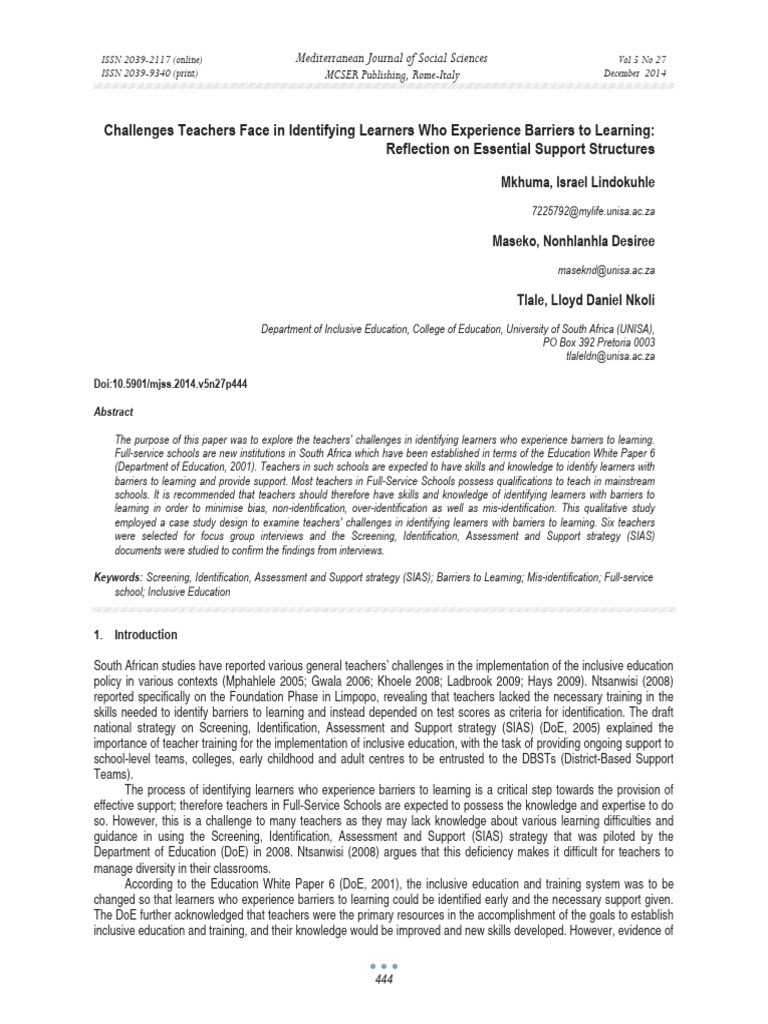 Teacher Challenges in Inclusive Education | PDF | Inclusion (Education ...