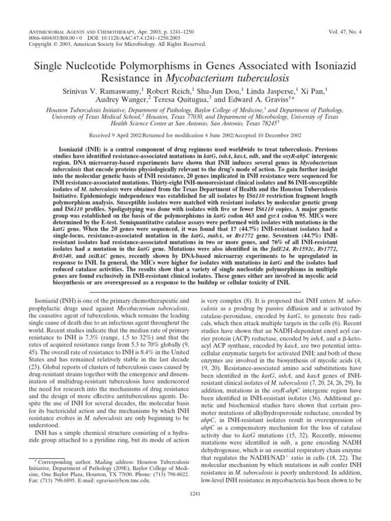 Ramaswamy Et Al 2003 Single Nucleotide Polymorphisms in Genes ...