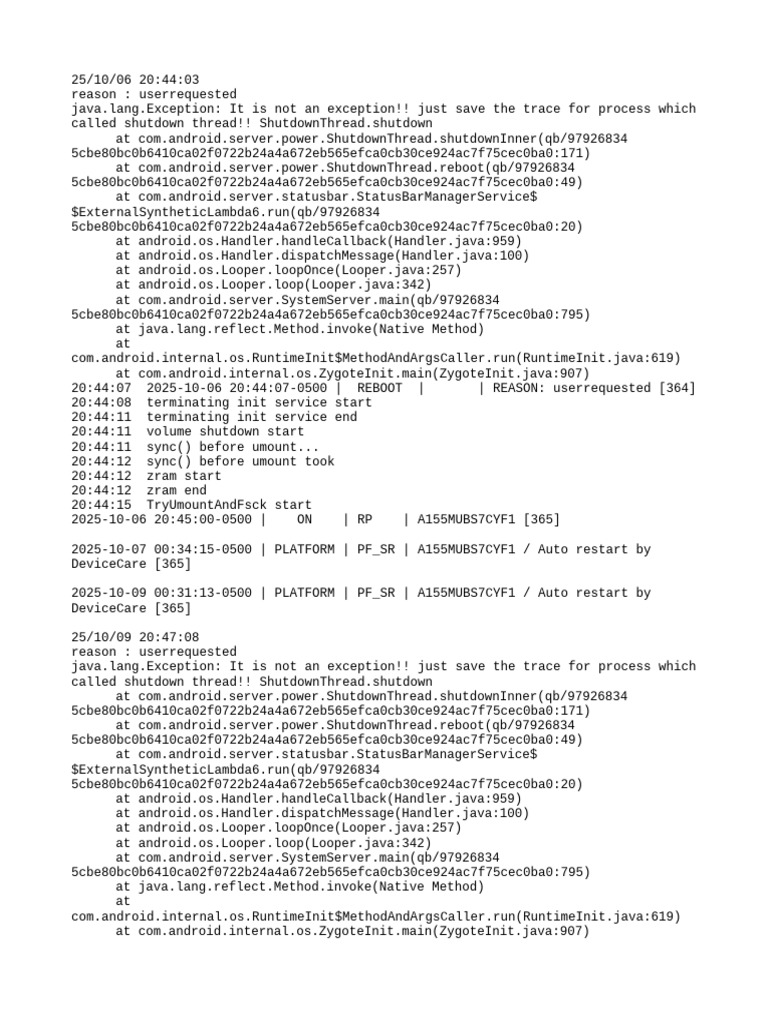 Android Shutdown and Reboot Logs | PDF | Embedded Linux Distributions ...