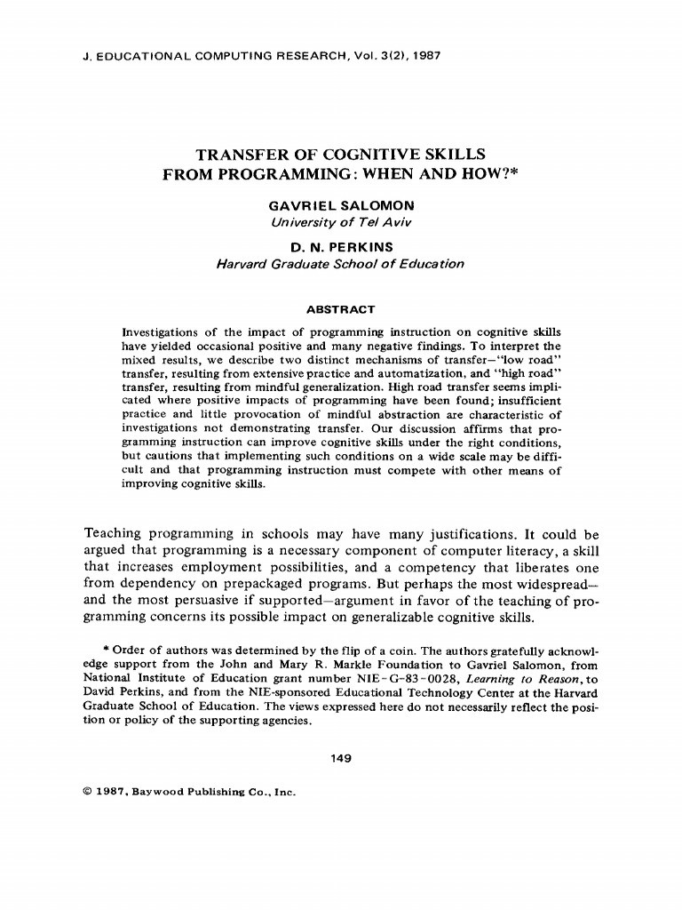 1987Transfer of Cognitive Skills From Programming_ When and How ...