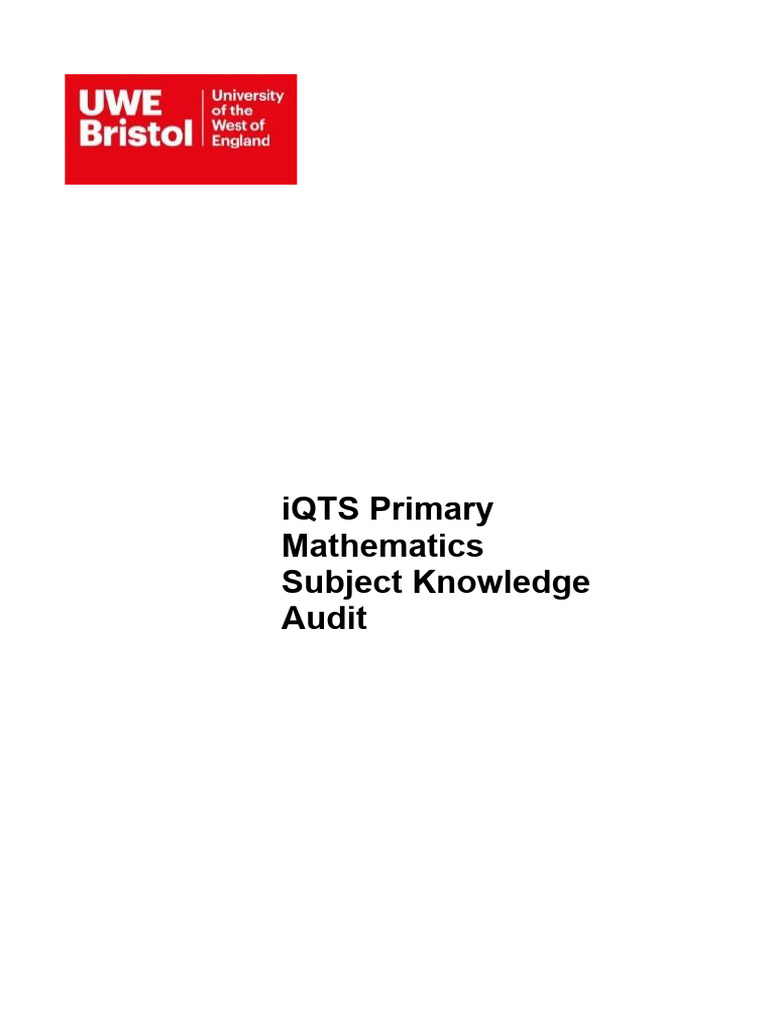 Primary Mathematics Knowledge Audit Guide | PDF | Rectangle | Area