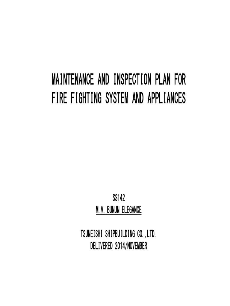 Fire Fighting System Maintenance Plan | PDF | Pump | Equipment