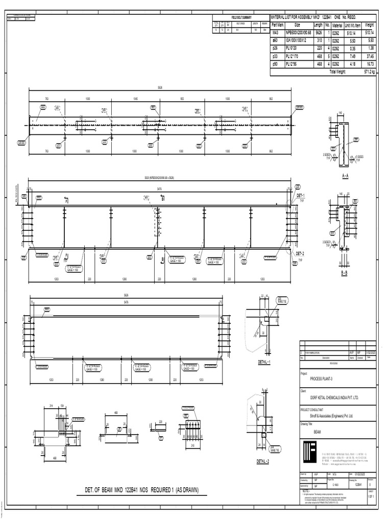Tekla Structures Beam Assembly Details | PDF