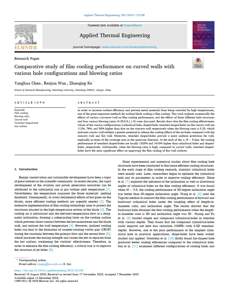Comparative Study of Film Cooling Performance On Curved Walls With ...