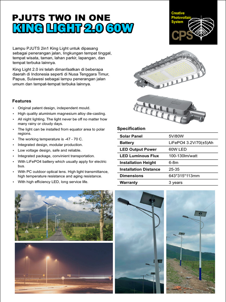 PJUTS 2in1 King Light 2.0 60w - W | PDF