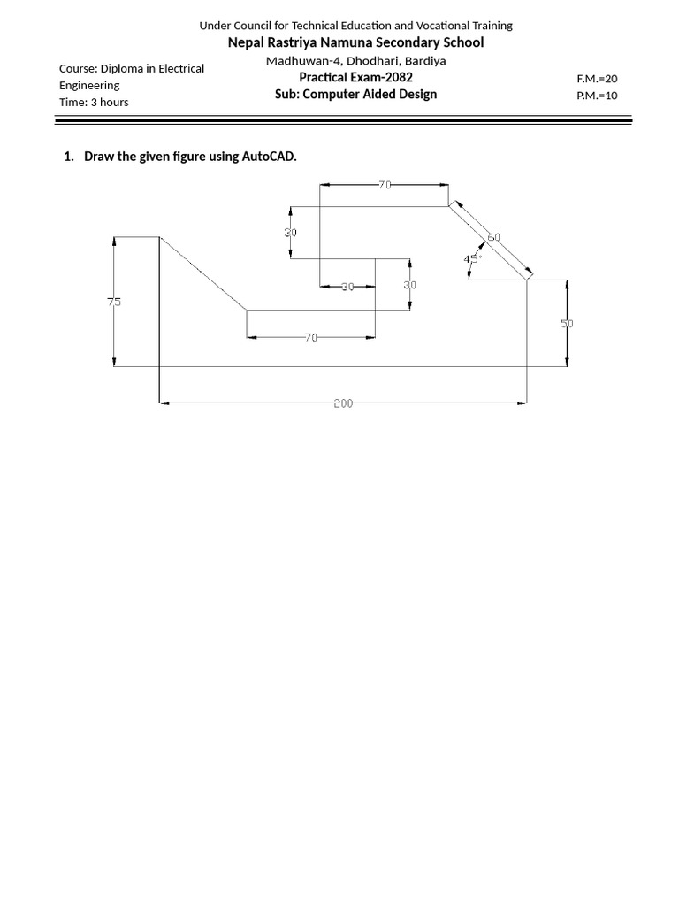 CAD Practical Exam for Electrical Diploma | PDF
