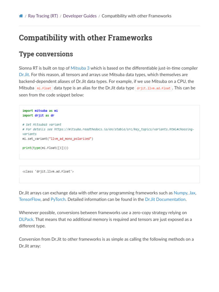 Sionna RT Framework Compatibility Guide | PDF | Computer Programming ...