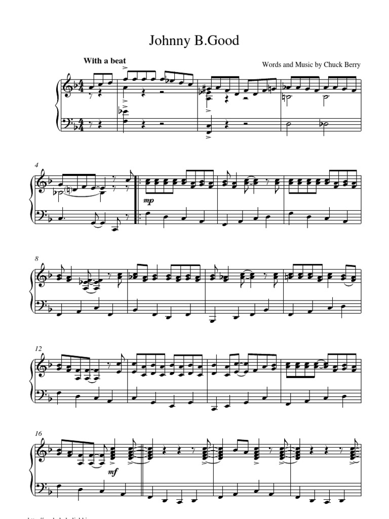 Johnny Be Good Sheet Music