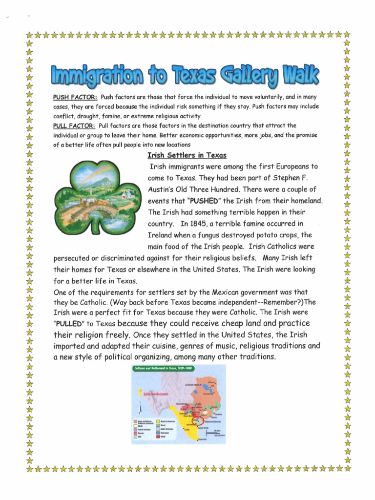 Notes: Immigration To Texas | PDF