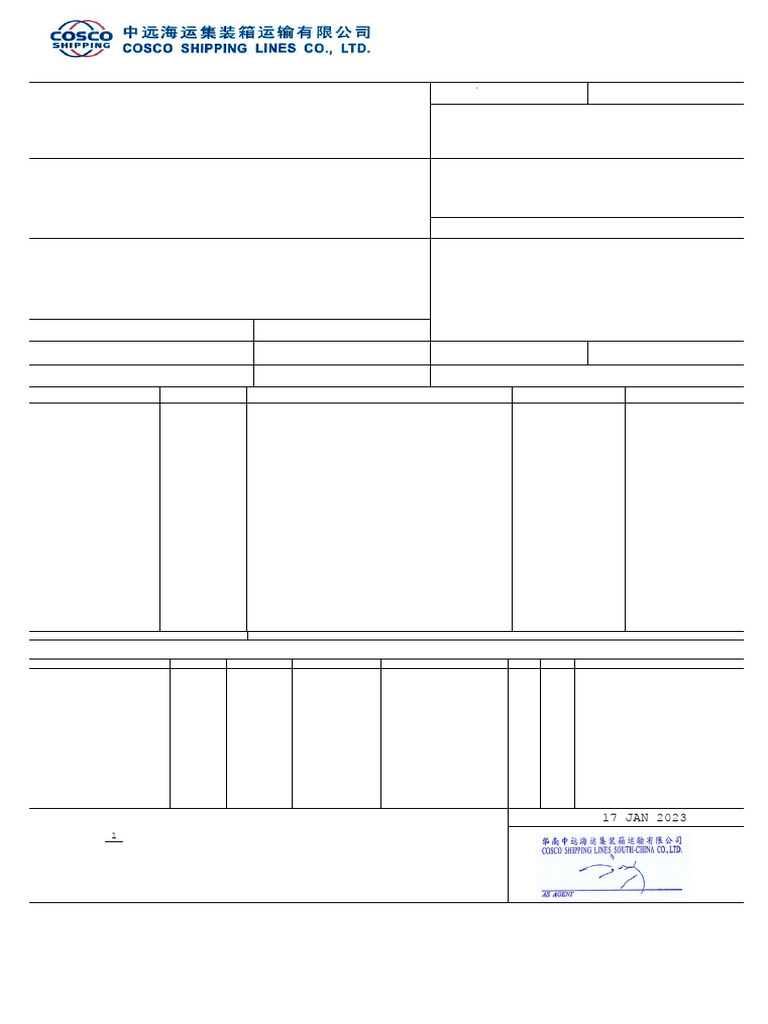 BL1 SWB | PDF | Cargo | Freight Transport