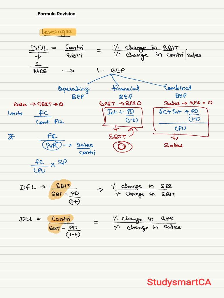 FM Formula and Imp Notes | PDF