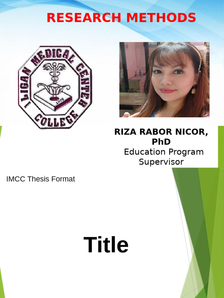 IMCC Thesis Format Guidelines | PDF | Methodology | Qualitative Research