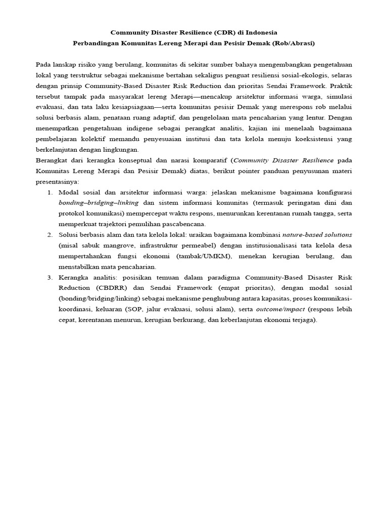 Community Disaster Resilience | PDF