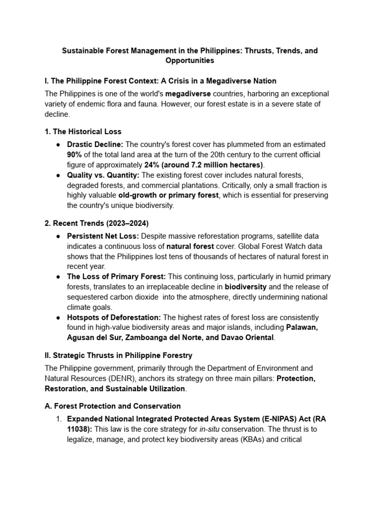 Sustainable Forest Management in the Philippines | PDF | Forests ...
