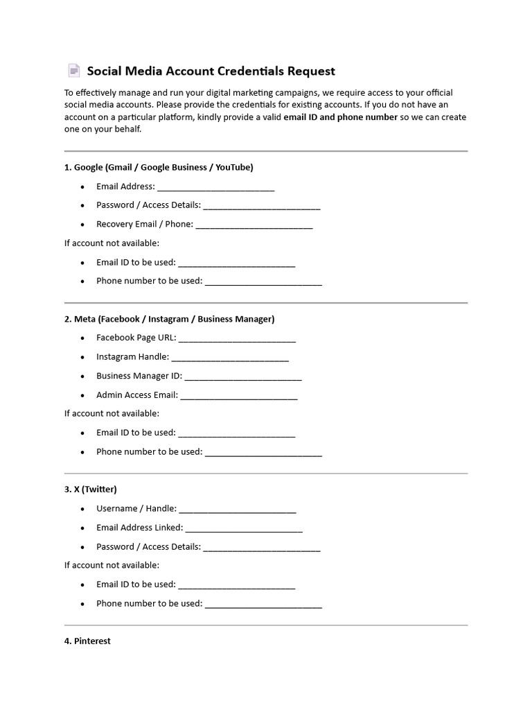 Social Media Credentials | PDF