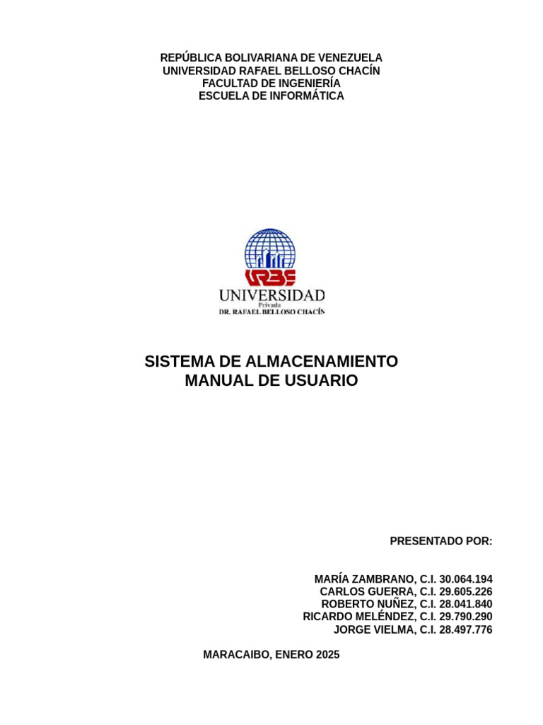 Manual de Usuario del Sistema de Almacenamiento | PDF | Ventana ...