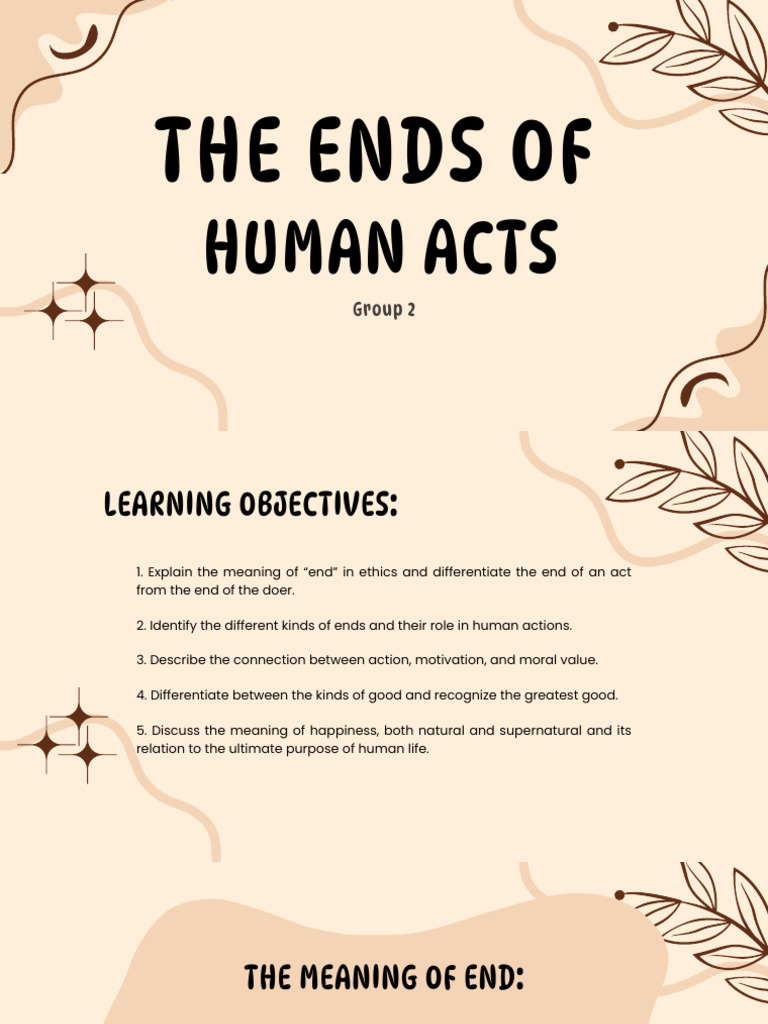 Understanding Ends in Human Actions | PDF | Happiness | Intention