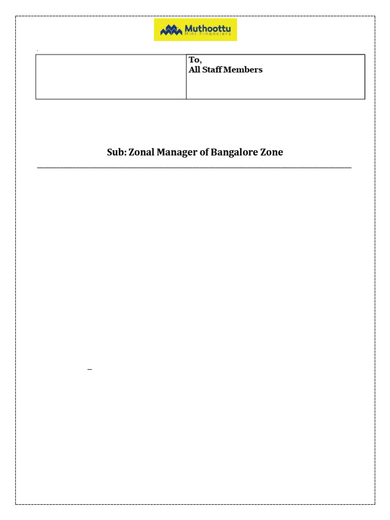 New Zonal Manager for Bangalore Zone | PDF