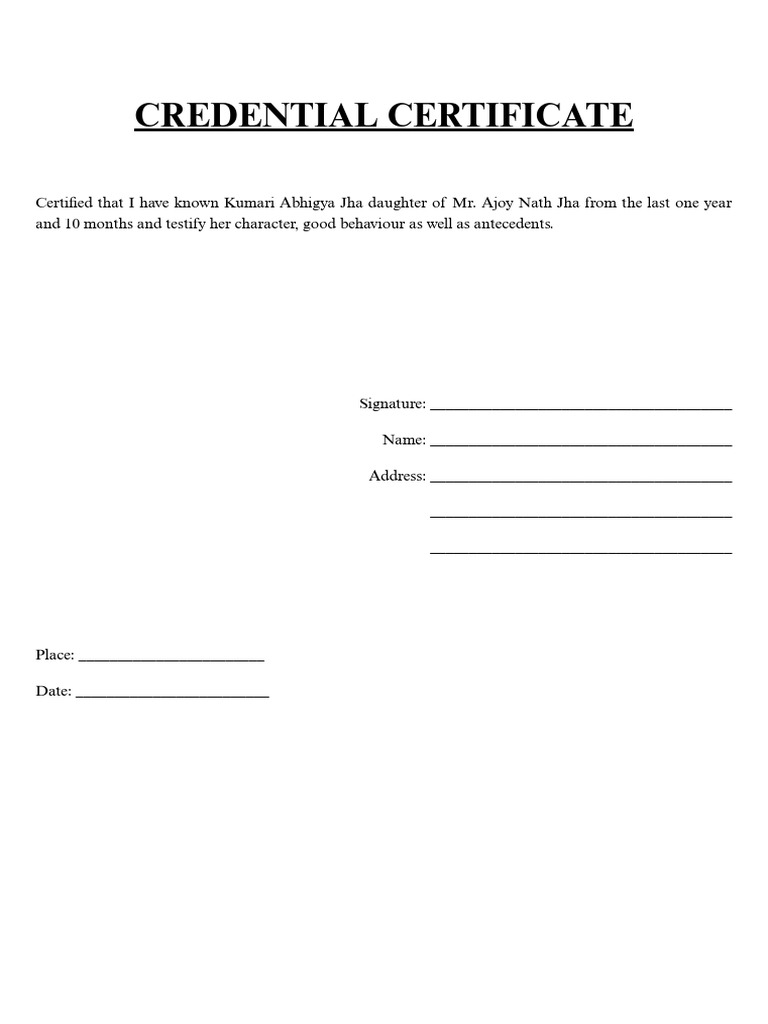 Credential Certificate | PDF