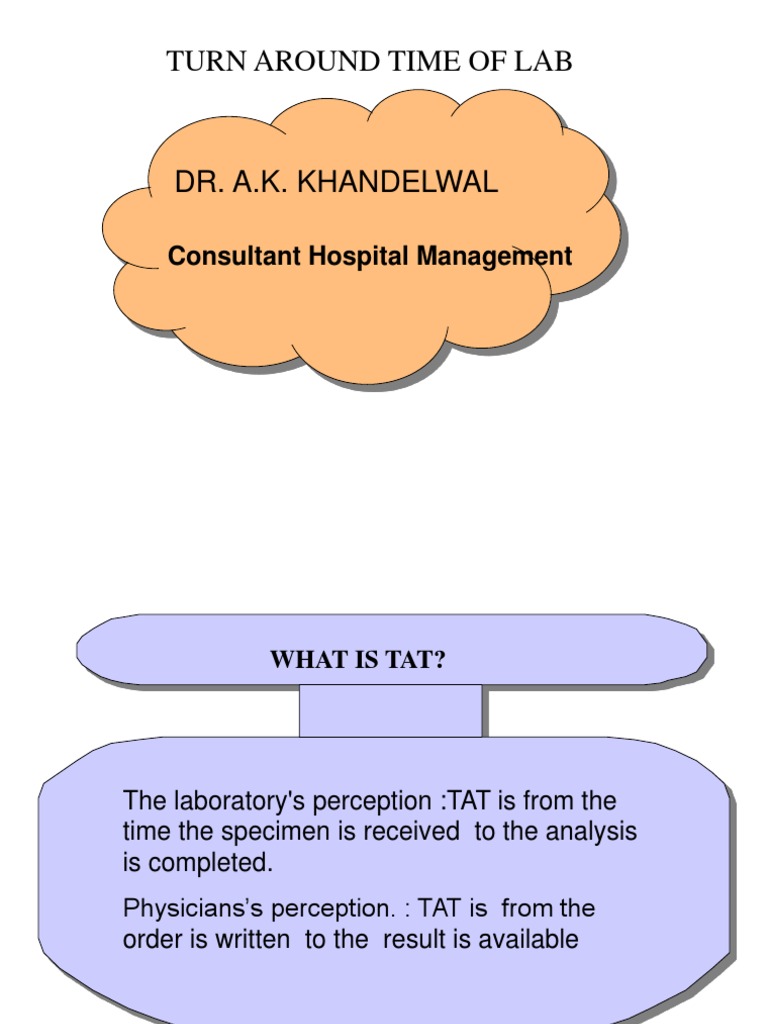 Turn Around Time of Lab: Consultant Hospital Management | PDF ...