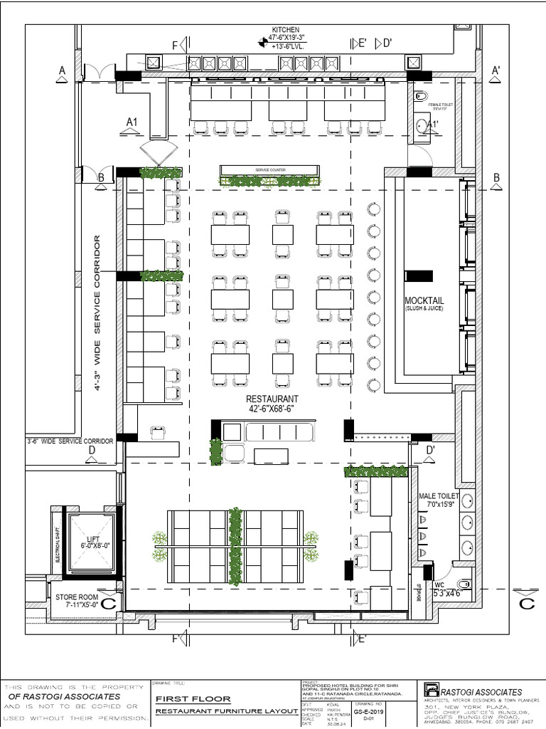 Restaurant Furniture Layout Plan | PDF