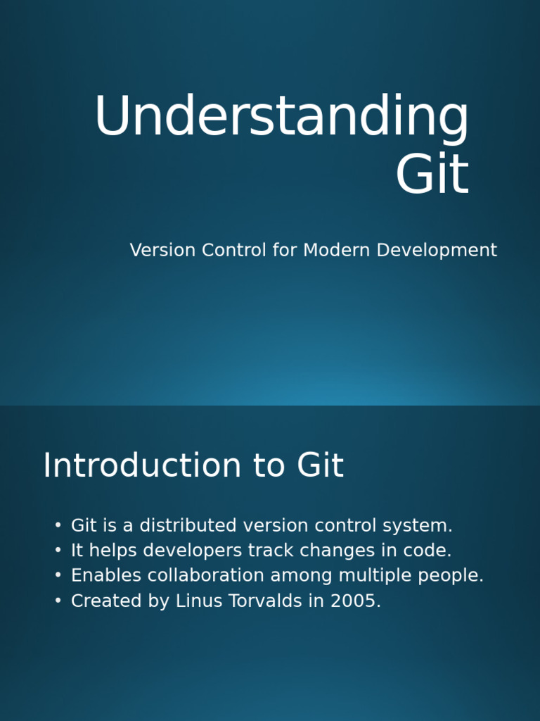 Understanding Git Presentation | PDF | Version Control | Software ...