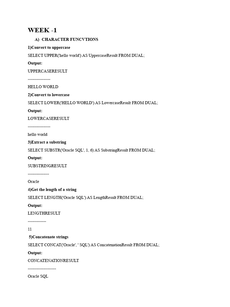 WEEK-1 | PDF | String (Computer Science) | Numbers