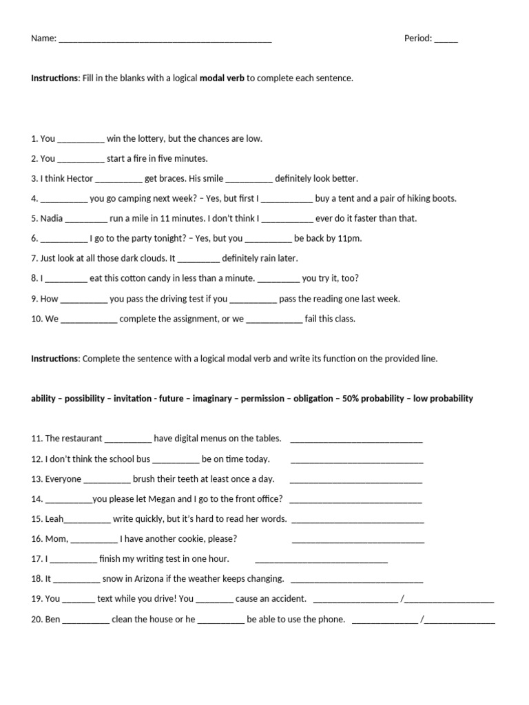 Using Modal Verbs 2 | PDF
