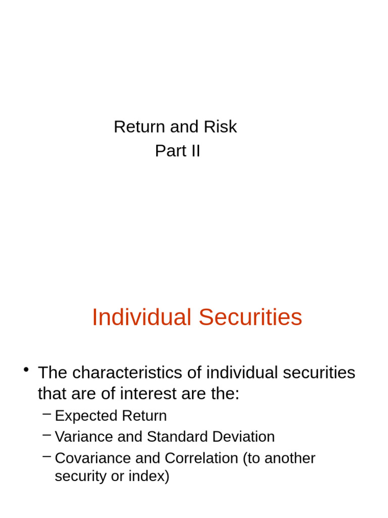 Expected Return and Risk Analysis | PDF | Variance | Standard Deviation