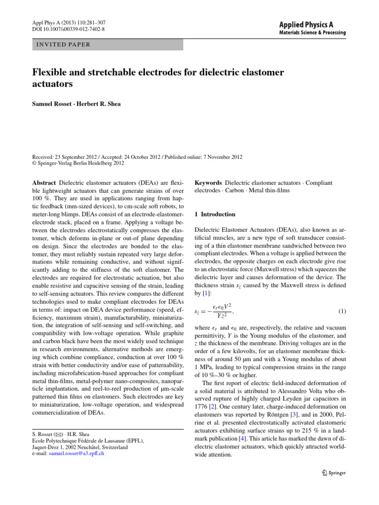Flexible and Stretchable Electrodes For Dielectric Elastomer Actuators ...