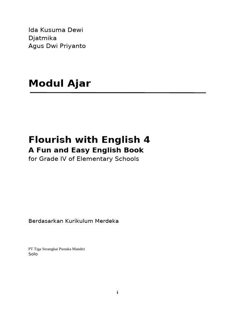 English Learning Module for Grade IV | PDF