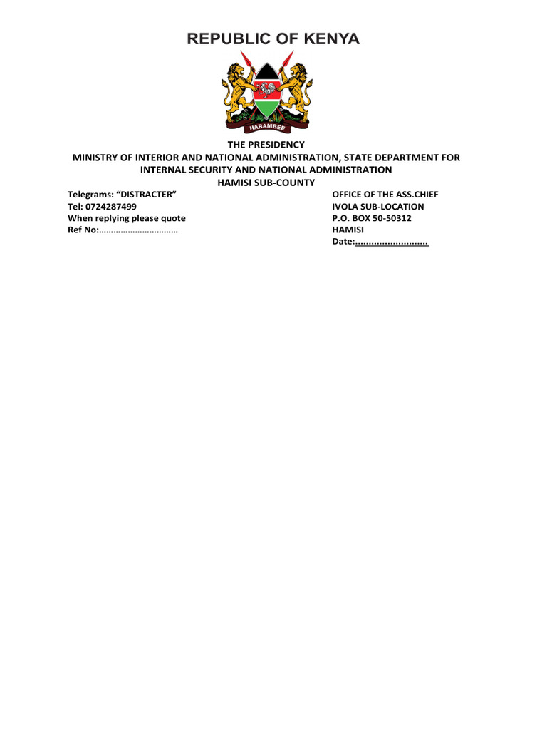 Assistant Chief's Official Letterhead | PDF