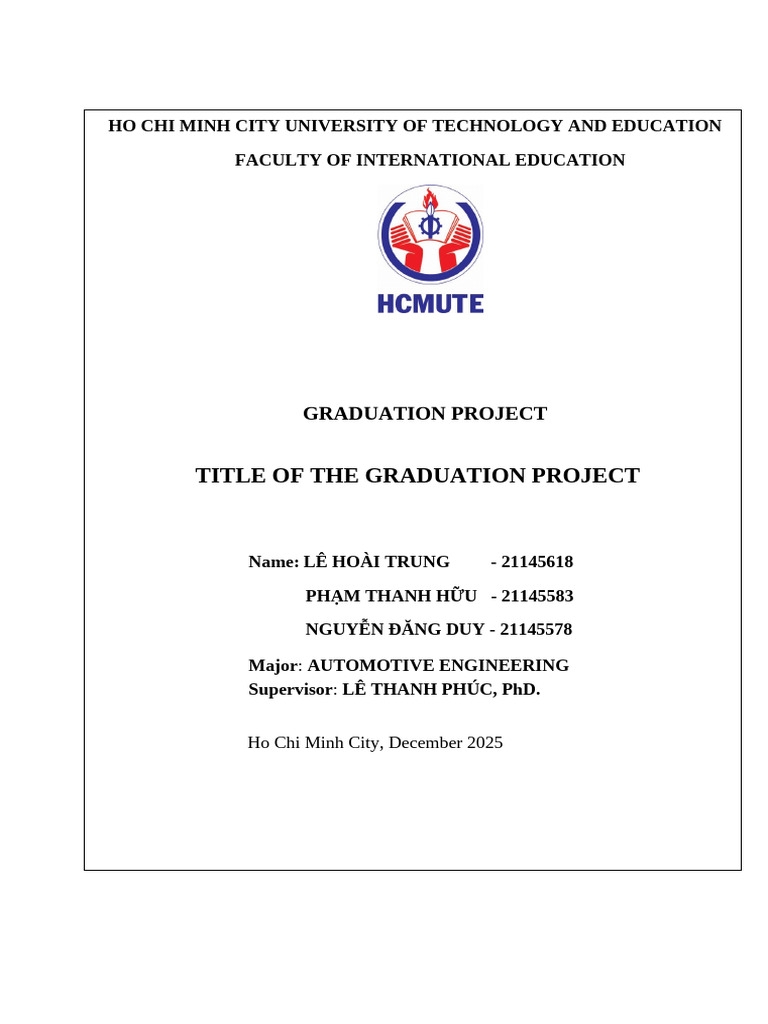 Graduation Report Template - Fie | PDF | South Vietnam | Ho Chi Minh City