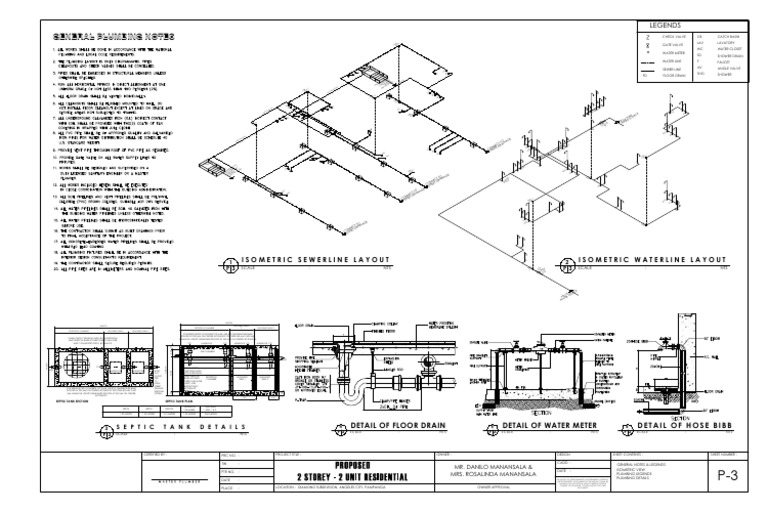 Two-Storey Residential Project [Plumbing Plan - Page 3 of 3] | PDF ...