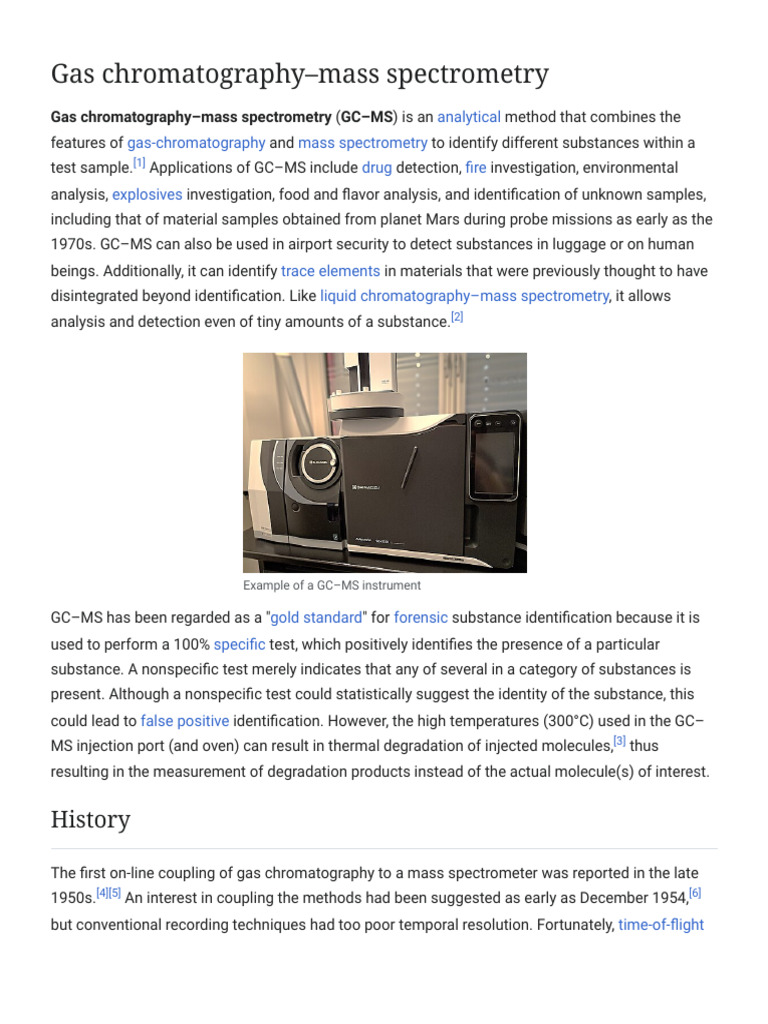 GC-MS: Advanced Substance Analysis | PDF | Gas Chromatography–Mass ...
