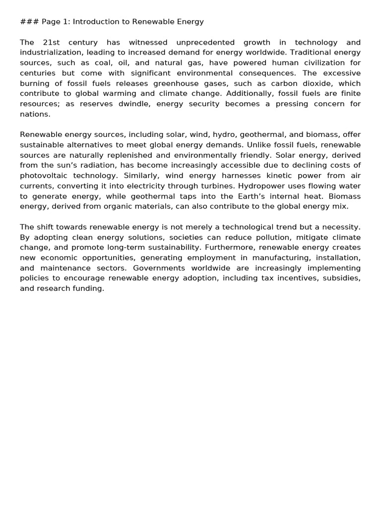Renewable Energy Page 1 | PDF