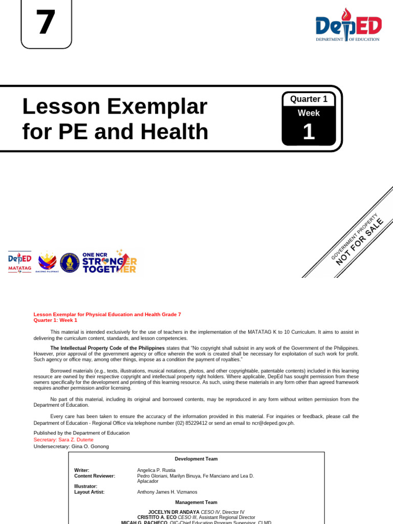 Grade 7 PE & Health Lesson Plan Q1W1 | PDF | Adolescence | Mental Health