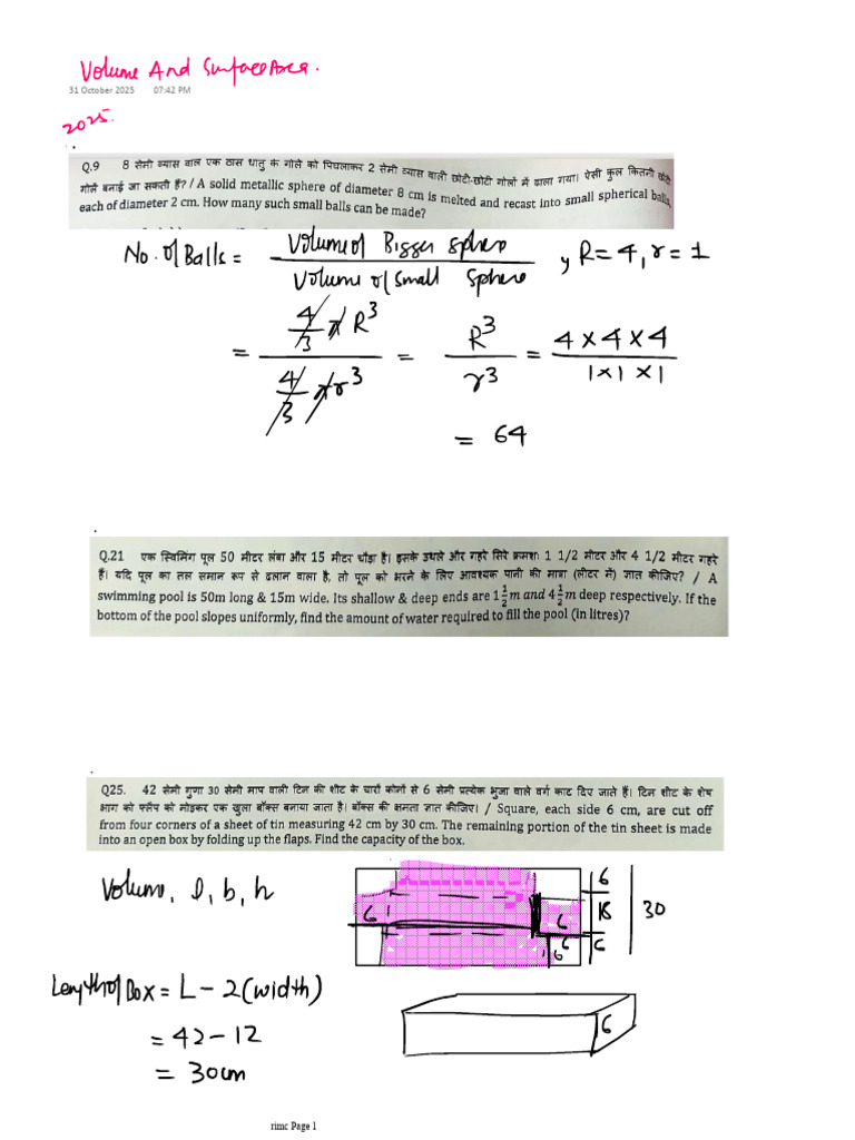 Volume and Surface 2 | PDF
