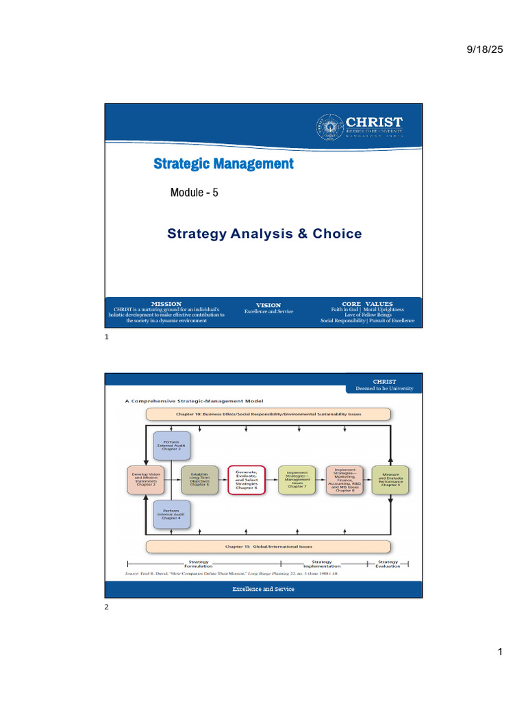 Strategy Analysis & Choice Framework | PDF | Swot Analysis | Business ...