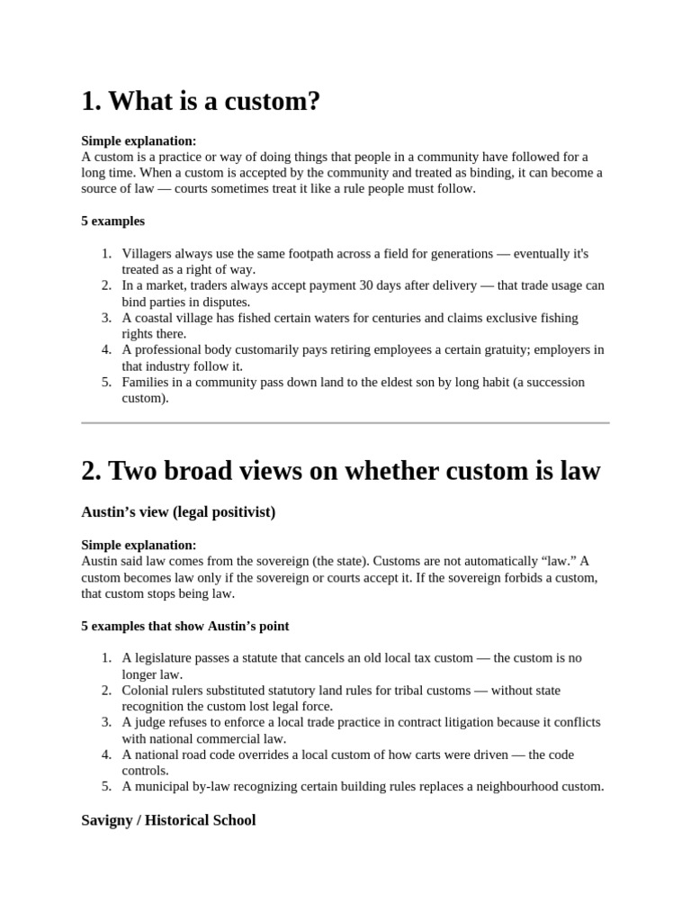 Customs As A Source of Law | PDF | Sources Of Law | Marriage