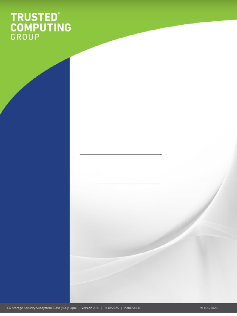 TCG Opal Storage Security Spec 2.30 | PDF | License | Specification ...