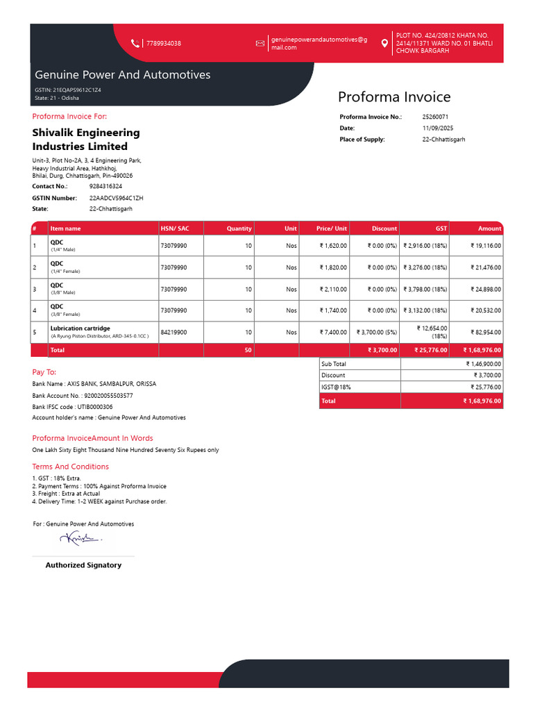 Proforma Invoice 0071 Seil u3 | PDF | Invoice | Economy Of Asia