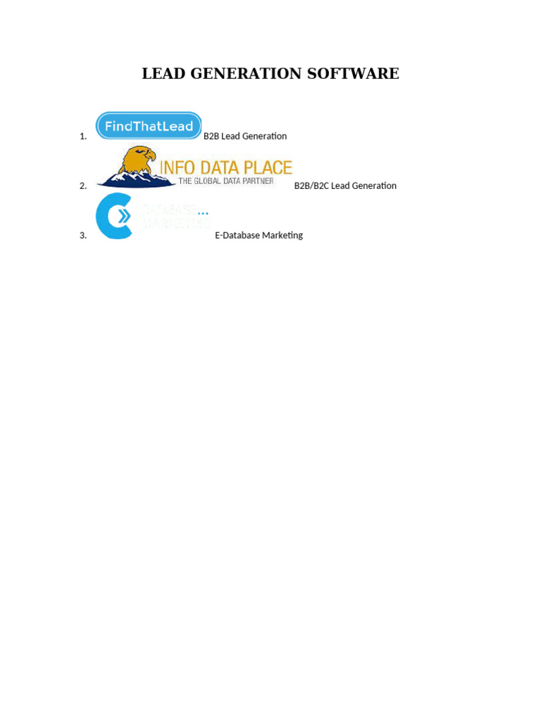 Lead Generation Software | PDF
