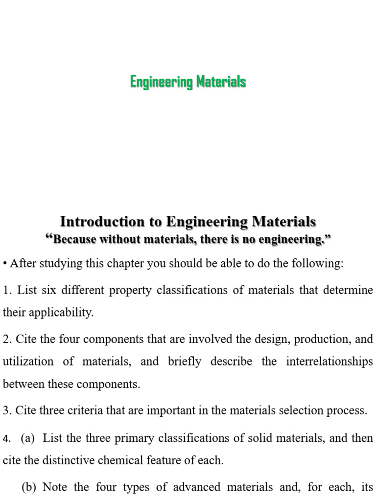 Understanding Engineering Materials | PDF | Metals | Ceramics