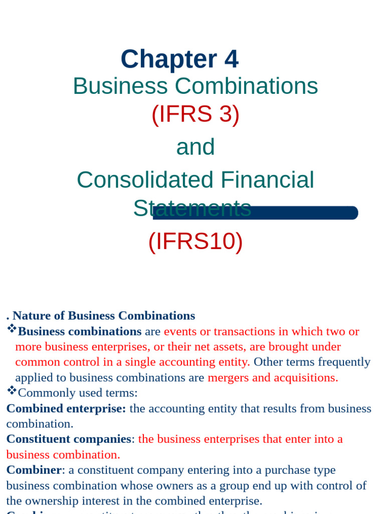 Business Combinations and IFRS Guidelines | PDF | Balance Sheet ...