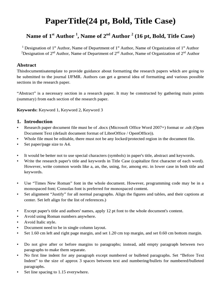 Research Paper Format | PDF | Typefaces | Paragraph