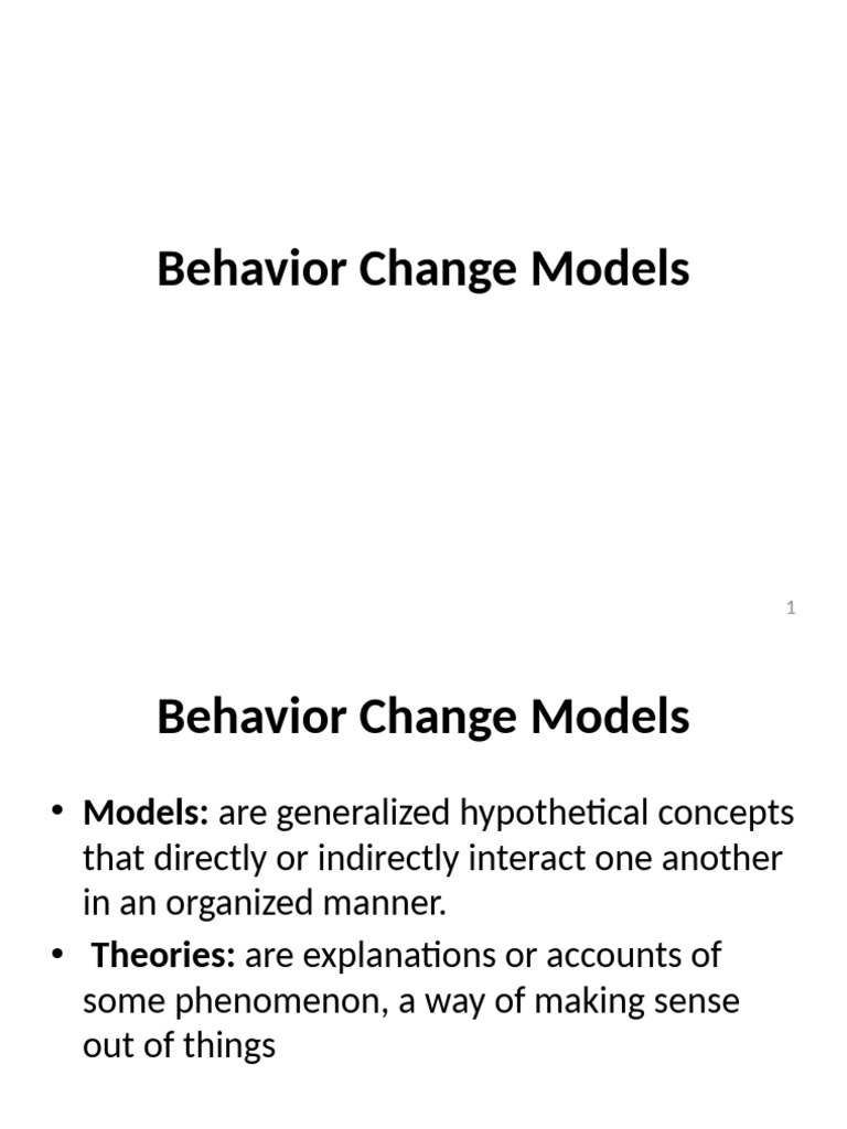 behaviour change models chapter 2 of his promotion and education | PDF ...