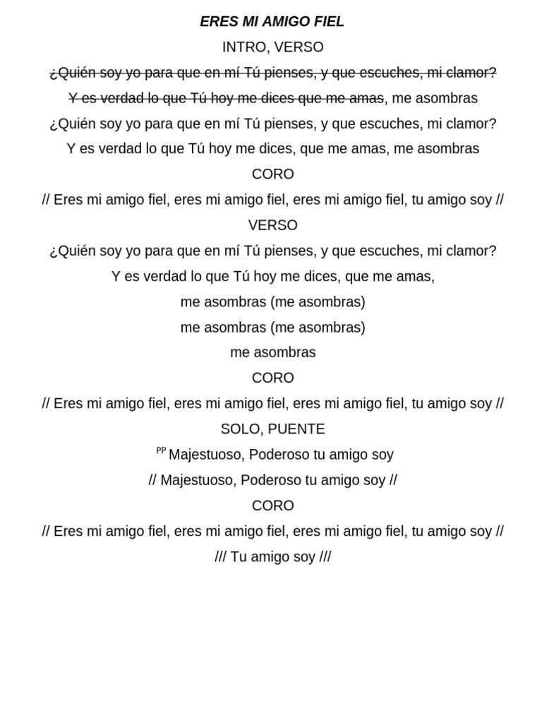 Eres Mi Amigo Fiel: Letra y Mensaje | PDF