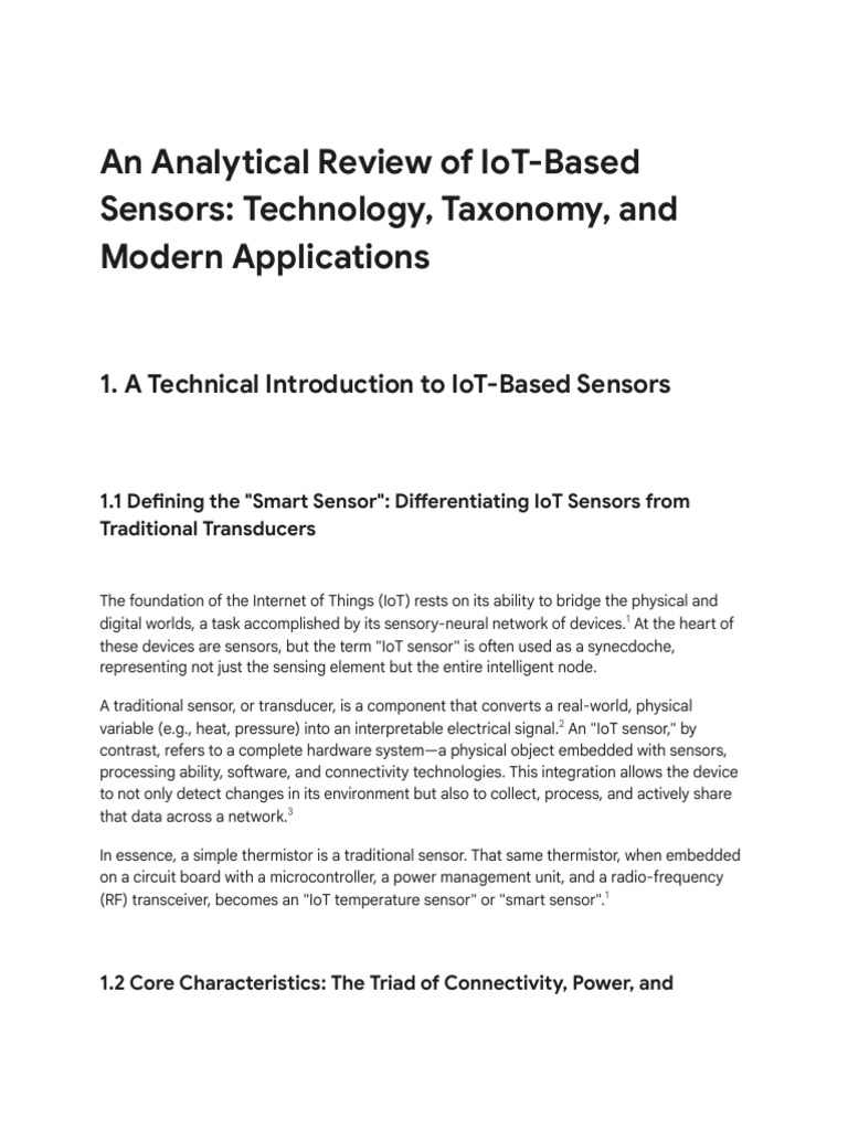 IoT Sensor Research Project Outline | PDF | Internet Of Things | Sensor