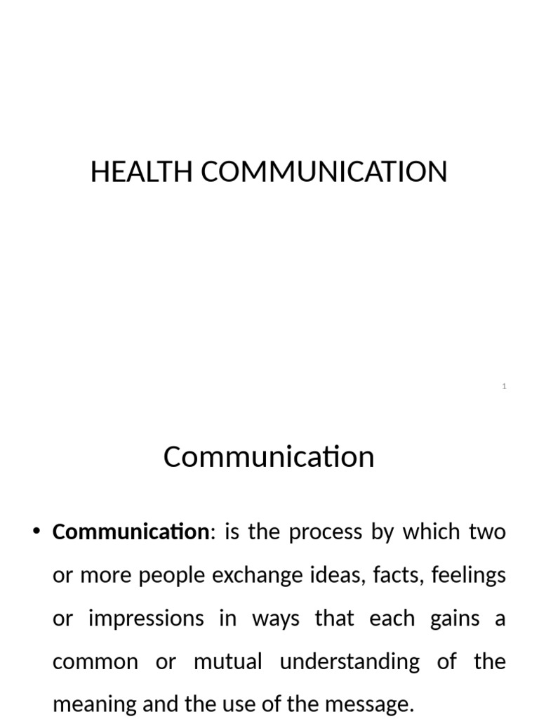 Health Communication. | PDF | Communication | Social Psychology